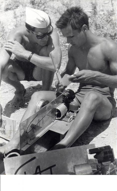 65-41  1965 г.  Н.Юрга, В.Жданов. Расчёт курсов для подводного плавания. Чемпионат РСФСР. Новороссийск