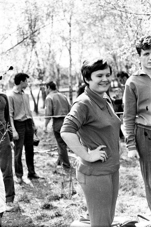 69-23  1969 г.  И.Баженова, г.Рябцев. Открытие сезона по подводному ориентированию. Белое озеро, Томск.