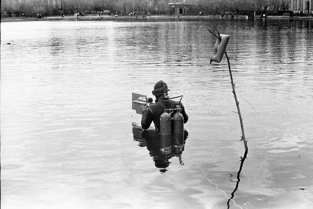 69-29  1969 г.  Старт! Открытие сезона по подводному ориентированию. Белое озеро, Томск.