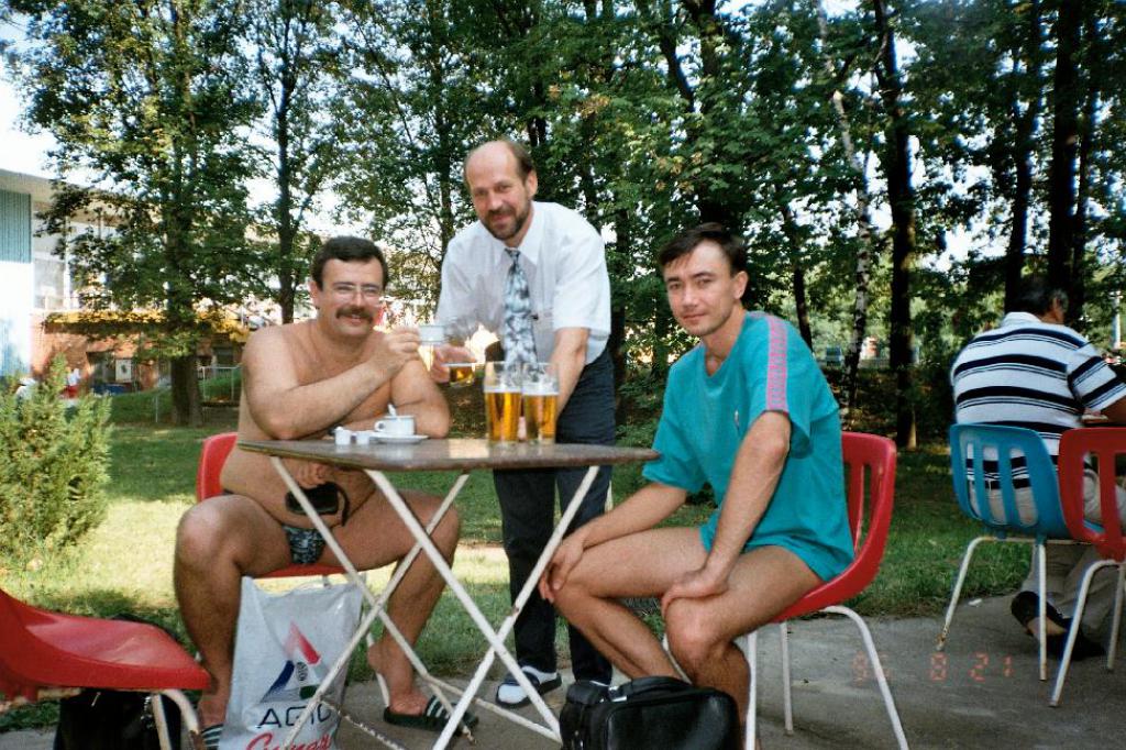 96-22  1996 г.  Тренеры российских спортсменов П.В.Тимченко, М.В.Кичёв, И.А.Толстопятов. VIII чемпионат  мира. Дунайварош, Венгрия.